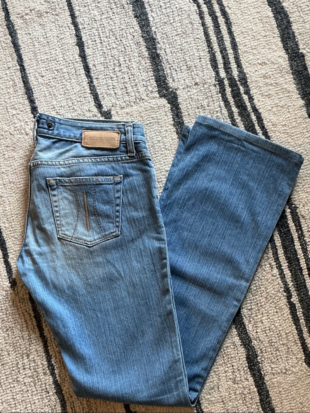 Fornarina Vintage low rise Bjork Jeans in Light Blue